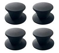 JoyTube Black Universal Pot Pan Lids, BPA Free Replacement Knob Silicone Heat Resistant Pan Cover Holding Handles Dishwasher Safe Fits Skillets ＆ Kitchen Cookware (Pack of 4)