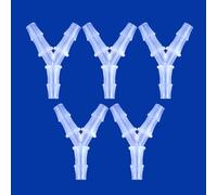 JoyTube Plastic Y Barb Hose 1/2" Polypropylene Pipe connectors Plastic Joint Splicer Mender Adapter Union Boat Water Air Aquarium O2 Fuel (Pack of 5)