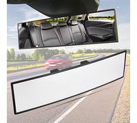 JoyTutus Rear View Mirror, Universal 11.81 Inch Panoramic Convex Rearview Mirror, Interior Clip-on Wide Angle Rear View Mirror to Reduce Blind Spot Effectively for Car SUV Trucks -Clear(300 X 80mm)