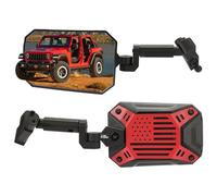 JOYTUTUS Red Mirrors Doors Off Compatible with Wrangler JL Gladiator JT 2018-2023, Wrangler JL Side Mirrors with Ball Adapter Wider View No Vibrate & Wobble (Not Fit 2024 Wrangler JL), Patent Pending