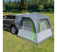 JOYTUTUS SUV Tent with Screen Porch and Awning for Family Camping, Big Space Car Tent for 4-9 Person, Dual-Use SUV or Camping with Rainfly, Double Door, Starry Sky Roof, Fit for SUV Car Van