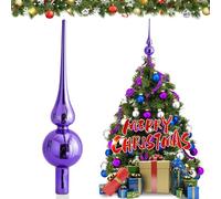 JOYUE Christmas Tree Topper - Glass Matt Star Topper, Purple, 26 cm