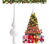 JOYUE Christmas Tree Topper - Glass Matt Star Topper, White, 26 cm