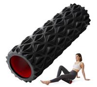 JOYVANTAGE Foam Roller for Deep Tissue Massager, 15" High Density Diamond-Shaped Texture, Myofascial Release, Deep Tissue Muscle Massage Trigger Point Release Back Roller for Fitness (Black)