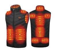 joyvio Electric Heated Vest, Unisex Washable USB Rechargeable Heated Waistcoat Winter Body Warmer Jacket Heated Gilet Coat for Outdoor Activities Men/Women Black (Power Bank Not Included), L