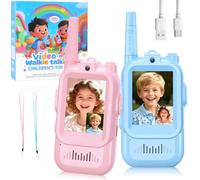 JOYVOVO 2 Pack Video Walkie Talkies for Kids, Walkie Talkies for Kids Toy | Long Range Rechargeable with Camera, Screen & Voice Changer, Birthday for Boys Girls Age 3-12, Outdoor Indoor Camping Toys