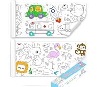 JOYVOVO 2Pcs Children's Drawing Roll, Coloring Paper Roll for Kids, Drawing Paper Roll, Drawing Art Sketch Painting for Toddlers, 3m DIY Drawing Art Sketch Painting (Animal + Vehicle)