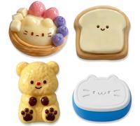 JOYVOVO 4Pcs Taba Squishy Toys - Soft Slow Rising Fufu Squishy Fidget Toys for Decompression, Sensory Stress Relief Squeeze Toys for Kids Adults, Ideal for Christmas Birthday Gifts & Party Bag Fillers