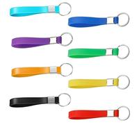 JOYVOX 8PCS Key Rings with Tags, Multi-Pack Key Fob Key Rings with Tags, Key Lanyards, Wristlet Keychains, Silicon Key Ring Loops, Heavy-Duty, for Car Keys, Identification
