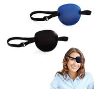 JOYVOX Adult Eye Patch 2 Pairs, Adjustable Buckle, Red, Rayon, Ideal for Strabismus, Surgery Recovery, Comfortable Fit