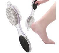 JOYVOX Multipurpose 4-in-1 Foot Scrubber with Cleaning Pumice Stone - Ultimate Foot Care Solution for Callus Removal and Smooth Feet, White