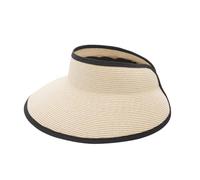 Joywant Womens Sun Visor Hats, Packable Wide Brim Ponytail Beach Hat Straw Visor Summer Beach Vacation Essentials for Womens, Beige, One Size