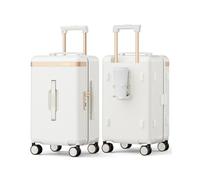 Joyway 22 Inch Carry on Luggage with Cup Holder, Hard Shell Trunk Luggage, Beige, 22 Inch, 22 Inch Suitcase