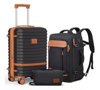 Joyway Expandable Carry on Luggage Sets Airline Approved, Lightweight Hard Shell 20 Inch Carry-on Suitcase with Spinner Wheels, Black, Carry on luggage, Hardside Expandable Travel Laggage With Tsa