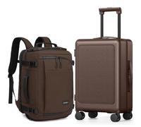 Joyway Hardshell Luggage Set, Spinner Wheels, Coffee, 2-Piece Set (20/BP), Luggage With Spinner Wheels