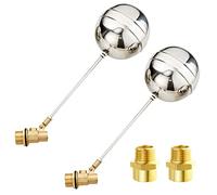 Joywayus 1/2" Thread Float Ball Valve and Brass Pipe Connector Floating Ball-cock Tank Ballcock Fittings Automatic Water Level Control Switch (Pack of 2)