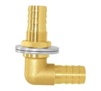 Joywayus 1/2''ID Hose Barb Thru-Bulk Head Hex 90 Degree L Right Angle Elbow Union Brass Fitting Water/Fuel/Air