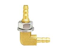 Joywayus 1/8" Hose Barb Thru-Bulk Head Hex 90 Degree L Right Angle Elbow Union Brass Fitting Water/Fuel/Air