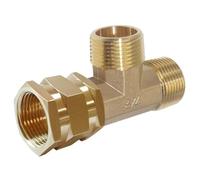 Joywayus 3/4 Inch NPT Brass Pipe Fitting Barstock Tee 3 Way 3/4" NPT Male x 3/4" NPT Male x 3/4" NPT Female Hose Fitting