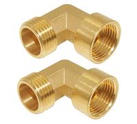 Joywayus 3/4" NPT Male x 3/4" NPT Female 90-Degree Elbow Pipe Fitting Forged Brass Right Angle (Pack of 2)