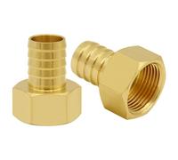Joywayus Brass Hose Barb Fitting, 1" Barb x 3/4" NPT Female Pipe Fitting Adapter (Pack of 2)
