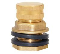 Joywayus Brass Male Garden Hose Bulkhead Fitting with Plugs,1/2" Female 3/4" GHT Male Water Tank Connector Threaded and 3/4" GHT Female Outer Hex Head End Pipe Caps Drain/Flush Port Kit