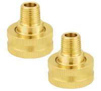 Joywayus Brass Swivel Pipe Fitting 3/4" GHT Female x 1/4" NPT Male Garden Hose Threaded to Pipe Threaded Adapter (Pack of 2)