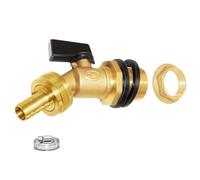 Joywayus Brass Water Container/Rain Barrel Spigot, 3/4" GHT to 1/2" Male Quarter Turn Ball Valve with 1/2" Barb, for Garden Hose Connection
