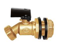 Joywayus Brass Water Container/Rain Barrel Spigot 3/4" Threaded Quarter Turn Ball Valve with Bulkhead Fitting, Suitable for Garden Hose Thread Connection