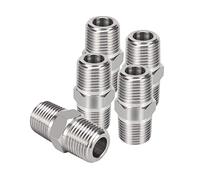 Joywayus Hex Nipple 1/8"NPT Male x 1/8"NPT Male Threaded Stainless Steel 304 Threaded Nipple Pipe Fittings for Brew Kit Home Piping (Pack of 5)