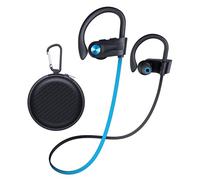 JOYWISE Wireless Headphones Bluetooth 5.3 Headphones with 16 Hours Playtime, Over-Ear Stereo Bass Earphones with Earhooks Headset, Sports Earbuds with Storage Bag for Running, Blue
