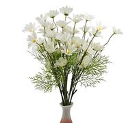 JOYWU 10 Pcs Artificial Daisy Flowers,50cm White Daisy Flowers with Stems,Faux Silk Chrysanthemum Plants,Spring Wild Flower for Party Decor,Home Garden Vase Decor,Wedding Tabletop Decoration (White)