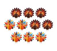 JOYWU 10 Pcs Thanksgiving Turkey Honeycomb Hanging Decorations,20cm Paper Fall Turkeys Decor with Rope,Thanksgiving Tree Ornaments,Autumn Turkey Hanging Decorations for Door Fireplace Wall Ceiling