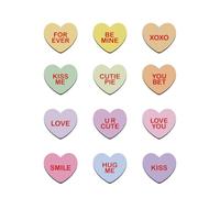 JOYWU 12 Pcs Large Heart Shaped Tree Picks,Red Pink White Valentine's Day Decoration Tree Picks with Stick for Vase,Centerpiece or Floral Arrangement,Sweet Conversation Heart Ornaments,20cm (Word)