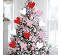 JOYWU 12 Pcs Large Heart Shaped Tree Picks,Red Pink White Valentine's Day Decoration Tree Picks with Stick for Vase,Centerpiece or Floral Arrangement,Sweet Conversation Heart Ornaments,20cm (3 Color)