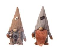 JOYWU 2 Pcs Coffee Gnomes Plush Decor,24cm Brown Plush Mr and Mrs Coffee Gonk Holding a Cup,Standing Coffees Gonk Collectible Figurines,Handmade Swedish Tomte Elf Dolls,Christmas Table Decoration