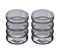 JOYWU 2 Pcs Vintage Drinking Glasses,Ribbed Glass Cups,Wave Shape Iced Coffee Cup,Striped Beverage Cup,Ripple Glassware,Water Glasses,Wine Cup,Cocktail Glasses,Aesthetic Cups (300ml-Clear)