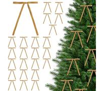 JOYWU 48 Pcs Velvet Christmas Bows for Xmas Trees,13 x 18cm Velvet Christmas Wreath Bows with Twist Tie,Vintage Christmas Tree Bows,Velvet Ribbon Bows,Rustic Crafts Gift Bows,Xmas Decorations (khaki)