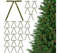 JOYWU 48 Pcs Velvet Christmas Bows for Xmas Trees,13 x 18cm Velvet Christmas Wreath Bows with Twist Tie,Vintage Christmas Tree Bows,Velvet Ribbon Bows,Rustic Crafts Gift Bows,Xmas Decorations (green)