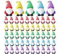 JOYWU 50pcs Colorful Easter Gnomes, Mini Silicone Gnome Figurines Set for Easter Decorations, Easter Egg Hunt, Cake Topper, Spring Party Favors & Gift, Elf Decor Tabletop Valentines Ornaments