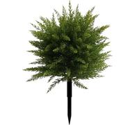 JOYWU Artificial Cedar Topiary Ball Trees for Outdoors Set of 2, 60cm UV Resistant Faux Cypress Plants with Ground Spike, Large Fake Evergreen Shrubs Bushes for Porch Front Garden Home Decor (1 Pcs)