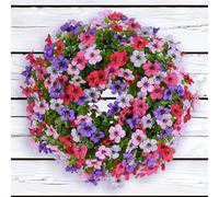 JOYWU Artificial Eucalyptus Violet Wreath, 35cm/45cm Artificial Spring Wreath with Colorful Flowers, Silk Floral Wreath for Front Door Wall Window Garden Indoor Outdoor Home Decor (35cm)