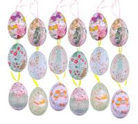 JOYWU Easter Hanging Eggs Ornaments for Tree,18/24 Pcs 6cm Easter Egg Tree Ornaments,Hanging Foam Easter Eggs,Easter Basket Filler,Easter Tabletop Decorations,Easter Party Favors,Spring Decor (18 Pcs)