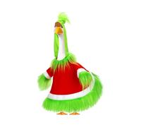 JOYWU Funny Green Goose Costume Dress,1 Set Christmas Porch Goose Outfit for 17-23 In High Cement or Plastic Porch Geese Statues,Xmas Garden Yard Statue Decor (A)
