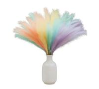 JOYWU Rainbow Pampas Grass Decor,45 Pcs 55cm Fluffy Faux Multicolor Pampas Grass Bulk Artificial Dried Flowers for Vase Fillers,Artificial Colored Pompous Grass for Home Wedding Decoration