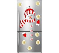 JOYWU Snowman Fridge Stickers,DIY Snowman Refrigerator Magnets,PVC Snow Man Faces Stickers for Front Door, Window,Garage,Wall,Xmas Snowman Faces Decals,Christmas Window Decals (G)