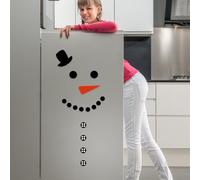 JOYWU Snowman Fridge Stickers,DIY Snowman Refrigerator Magnets,PVC Snowman Faces Stickers for Front Door, Window,Garage,Snowman Wall Stickers,Snowman Faces Decals,Snowman Window Decals (D)