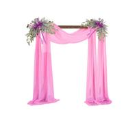 JOYWU Wedding Arch Draping Fabric,2 Panels 1.6 x 6m White Arch Drapery Sheer Backdrop Curtain,White Wedding Arch Drapes for Ceremony Birthday Party,Drapery Ceremony Reception Swag Decor (pink)
