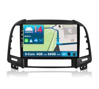 JOYX Android 10 Car Radio Suitable for Hyundai Santa FE (2006-2012) - 4G + 64G - Built-in DSP/Carplay/Android Car - Camera MIC - 9 Inch - With SWC 4G WiFi Bluetooth 5.0 DAB Fast Boot 3 60 Camera