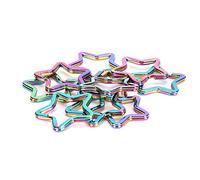 Joyzan 10pcs Pentacle Shaped Key Rings, Keys Decorative Organization Crystal Keyring Bag Charm Clip Metal Keychain Ring Diy Jewelry Handbag Car Keys Supplies Craft Making Iron Colorful Gifts